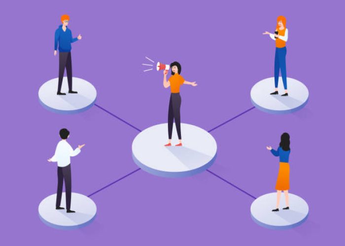 Referral marketing concept with people illustration